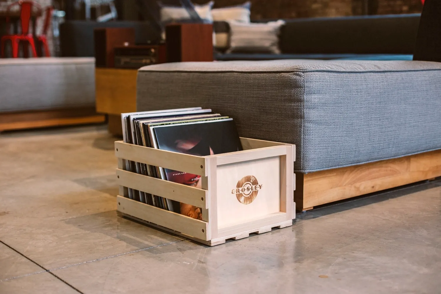 Crosley träback för LP 3-pack Natural skivförvaring