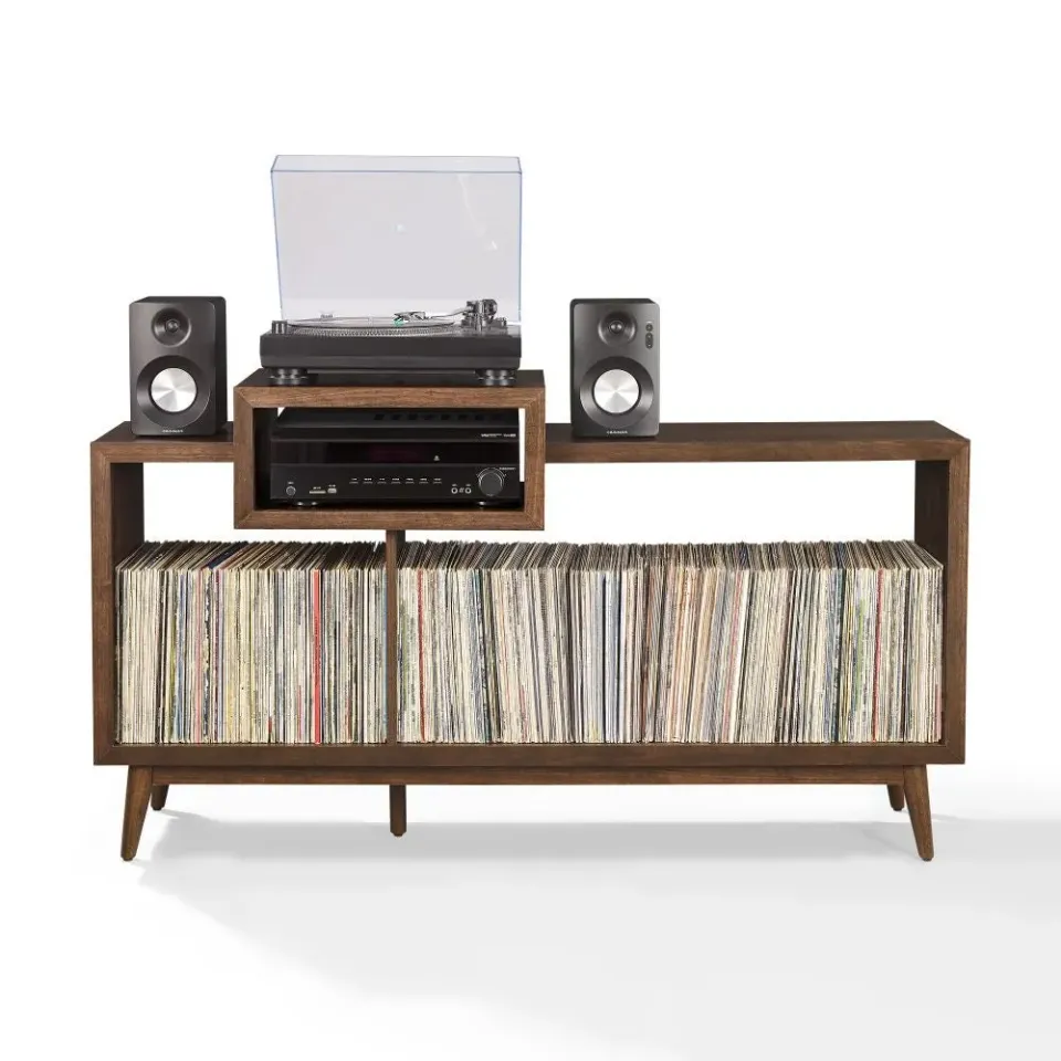 Crosley Nashville skivspelarbänk brun vinylförvaring