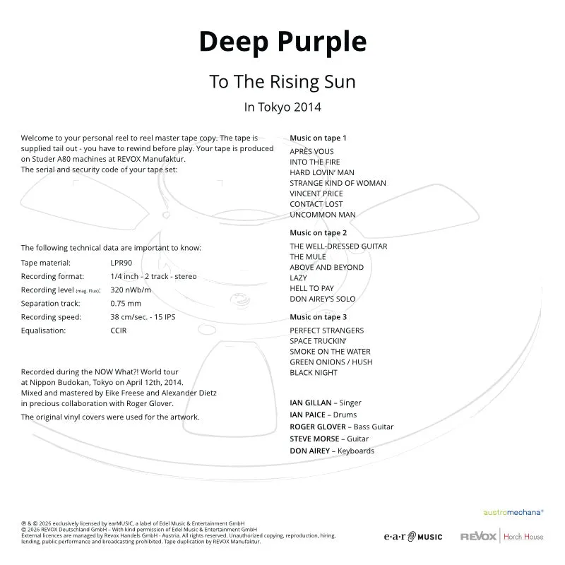 Revox Deep Purple To The Rising Sun vinyl 2LP live