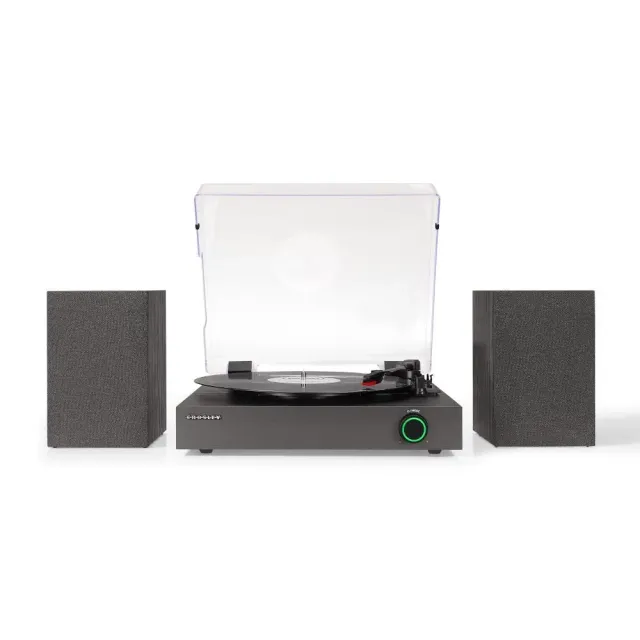 Crosley Zane skivspelare med högtalare svart remdrift