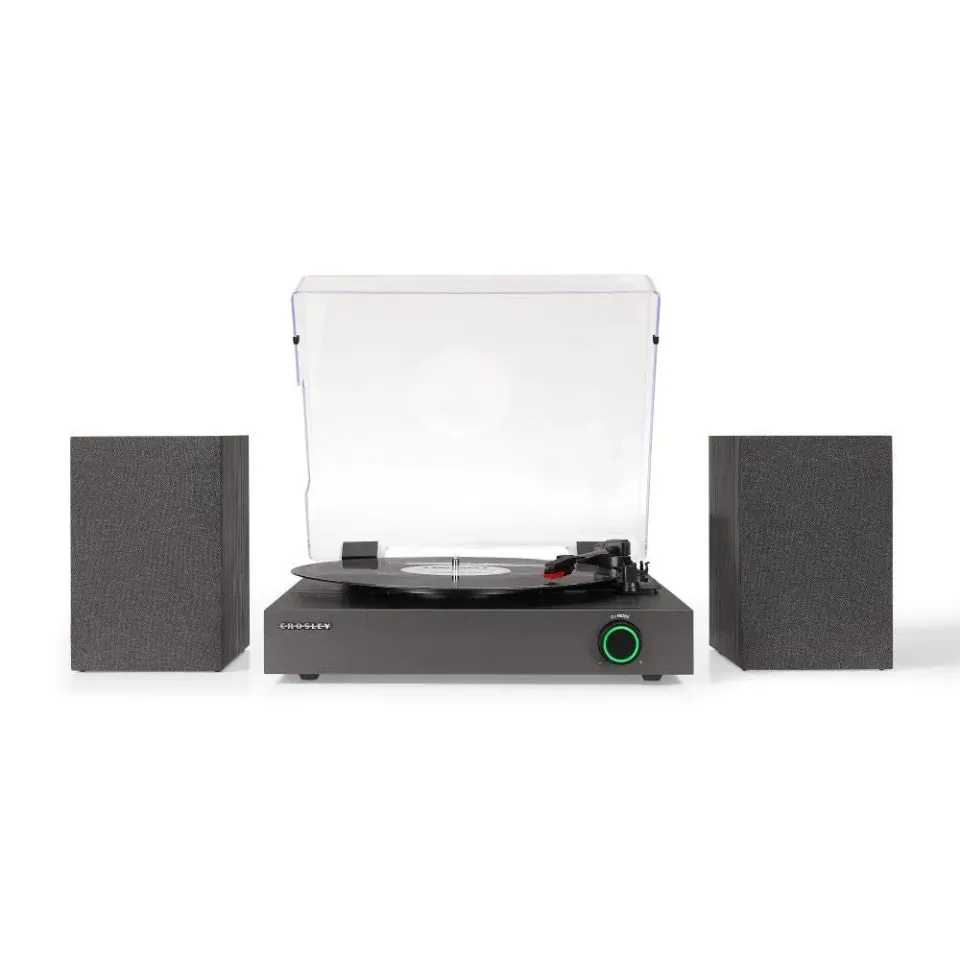 Crosley Zane skivspelare med högtalare svart remdrift