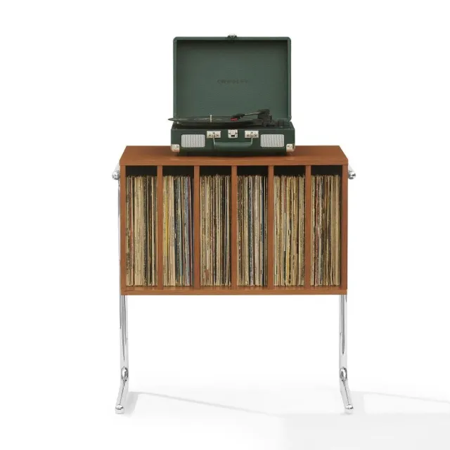 Crosley Lily skivspelarställ valnöt vinylförvaring