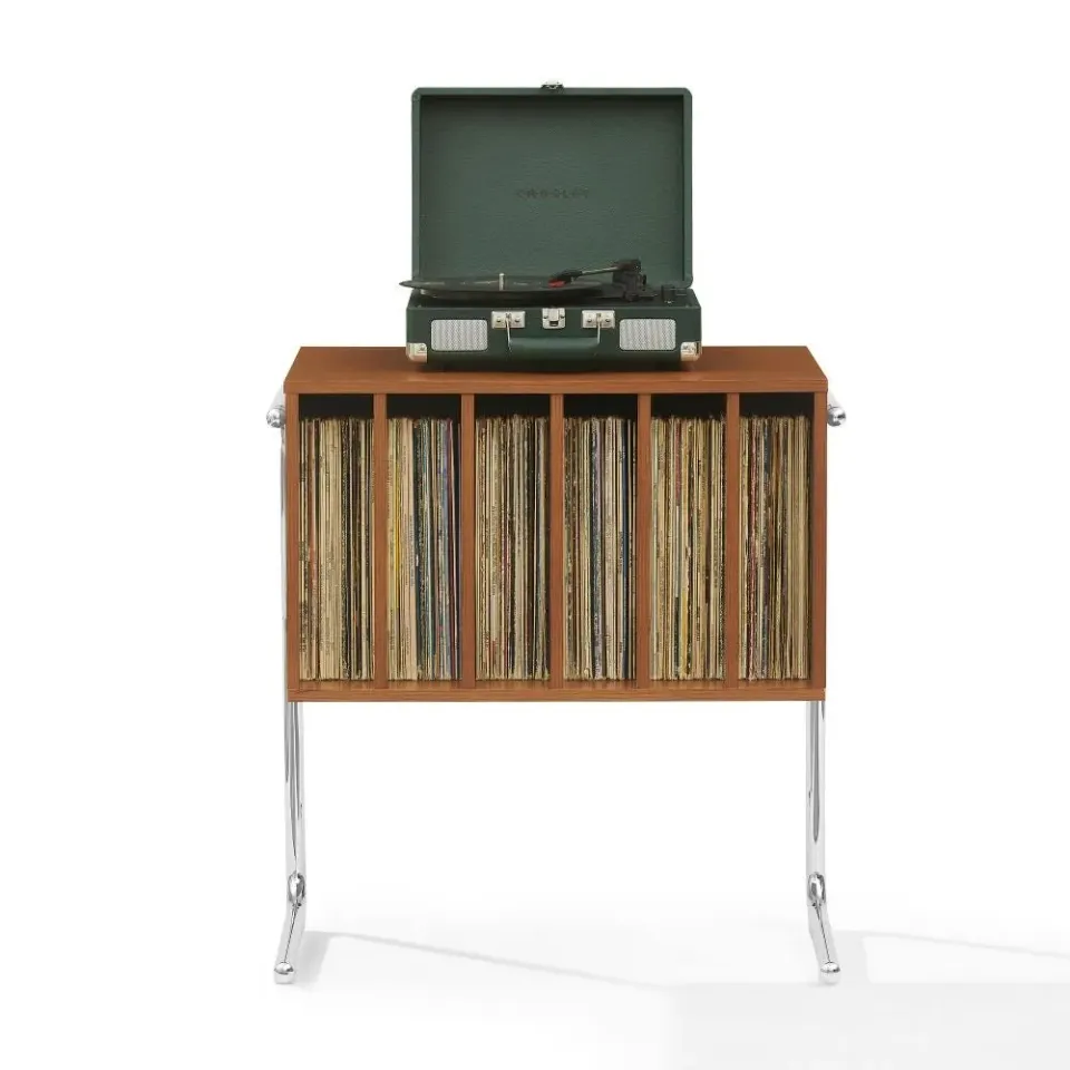 Crosley Lily skivspelarställ valnöt vinylförvaring
