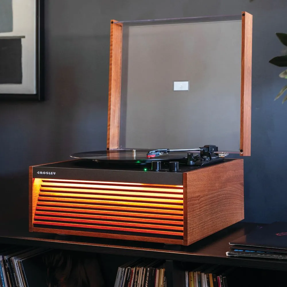 Crosley Dean skivspelare natural trä RIAA