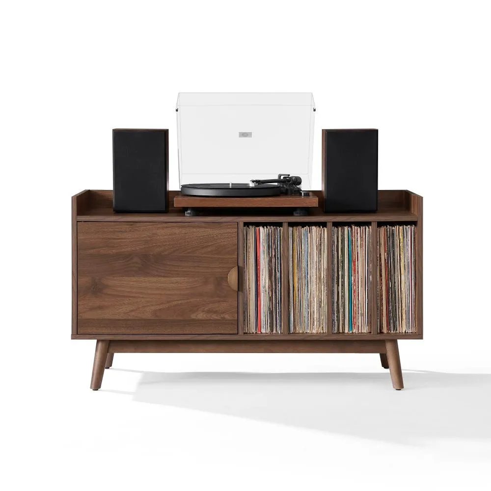 Crosley Skylar skivspelarmöbel valnöt med förvaring