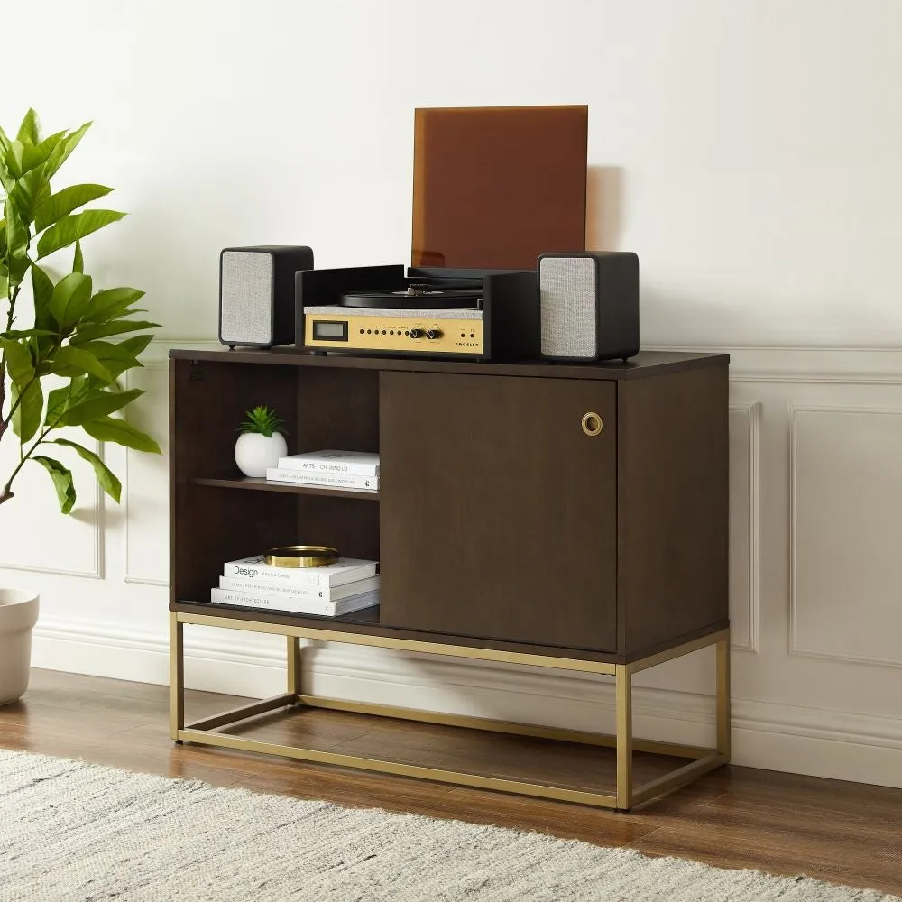 Crosley Byron mediabänk mörkbrun 75 LP