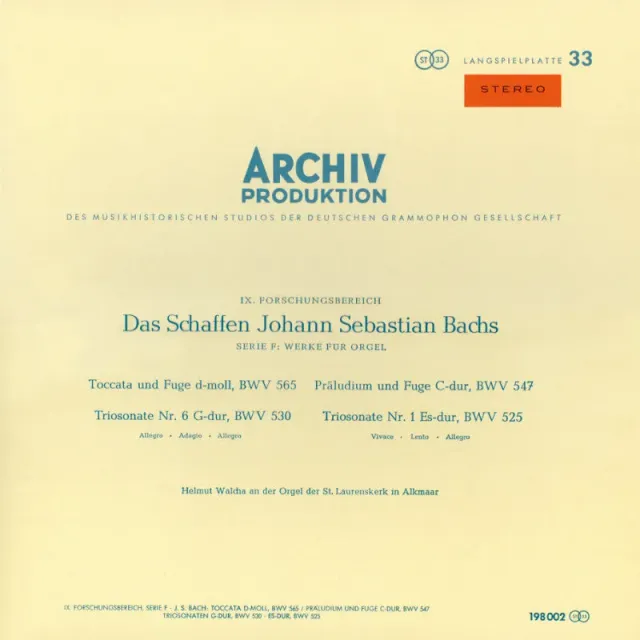 Revox Bach Organ Works masterband Walcha orgel
