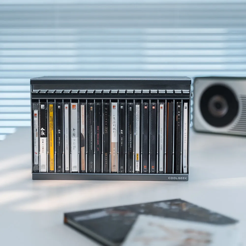 CoolGeek CD Archive Case cd-förvaring 20 skivor aluminium