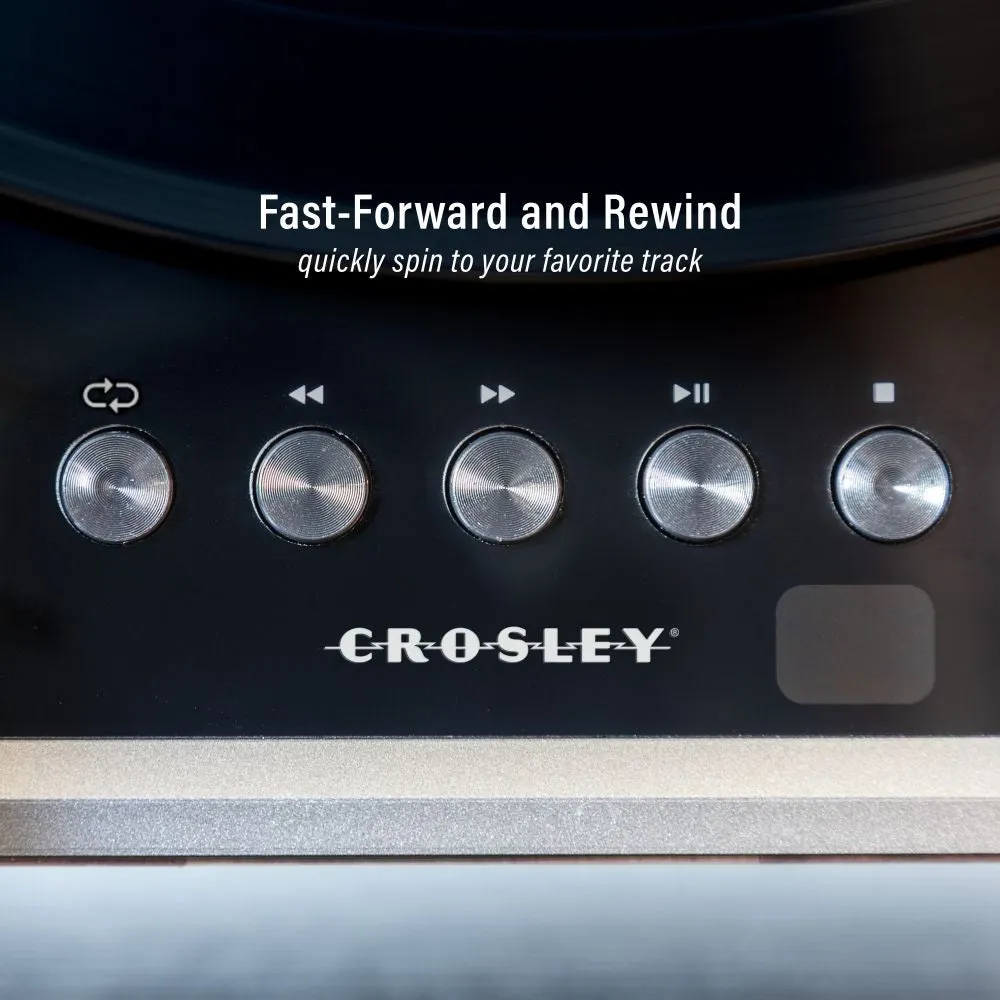 Crosley Beck vertikal skivspelare valnöt automatisk