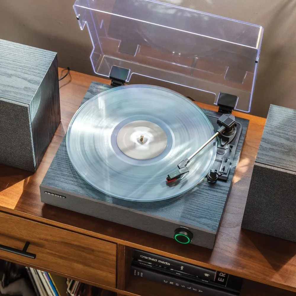 Crosley Zane skivspelare med högtalare svart remdrift
