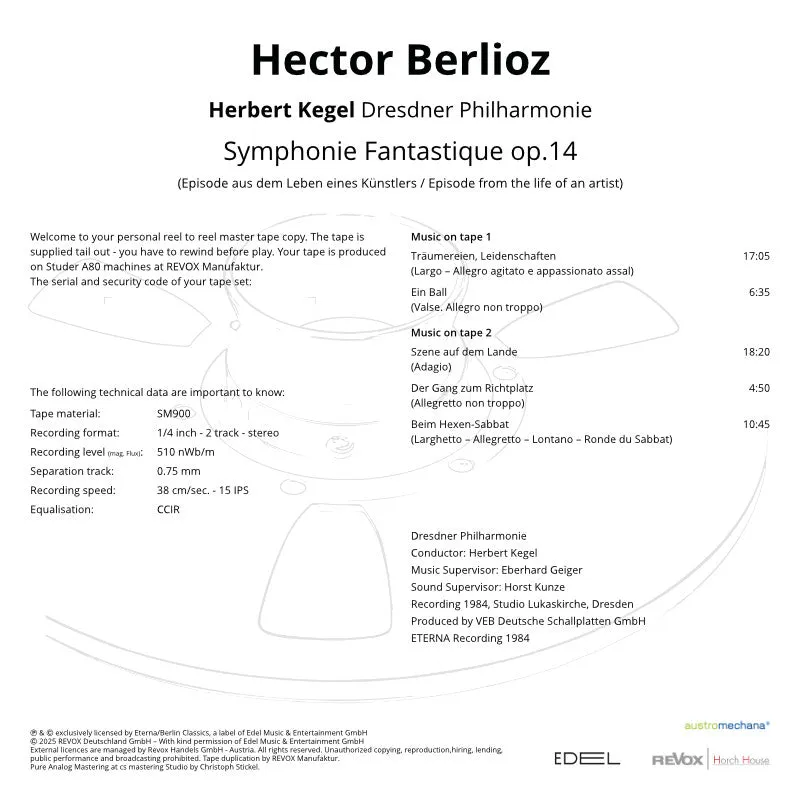 Revox Berlioz Symphonie Fantastique masterband Standard Master