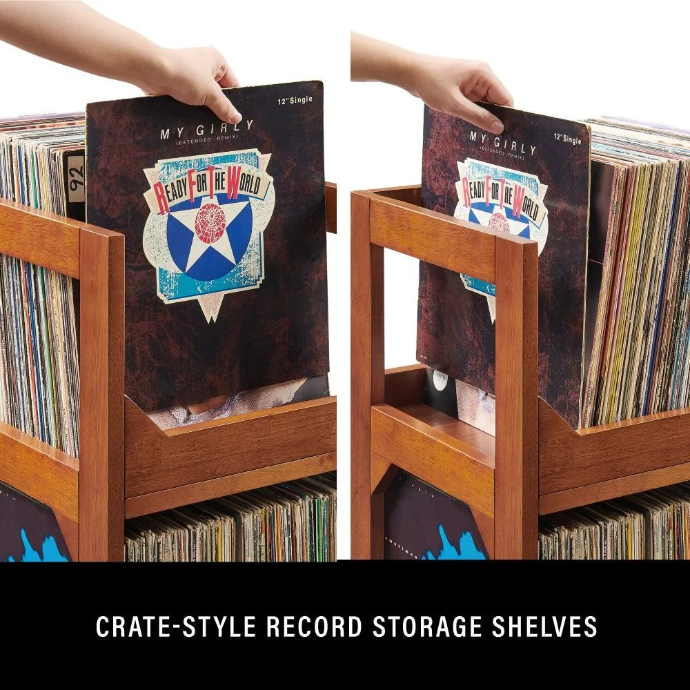 Crosley Asheville Small vinylställ valnöt trä