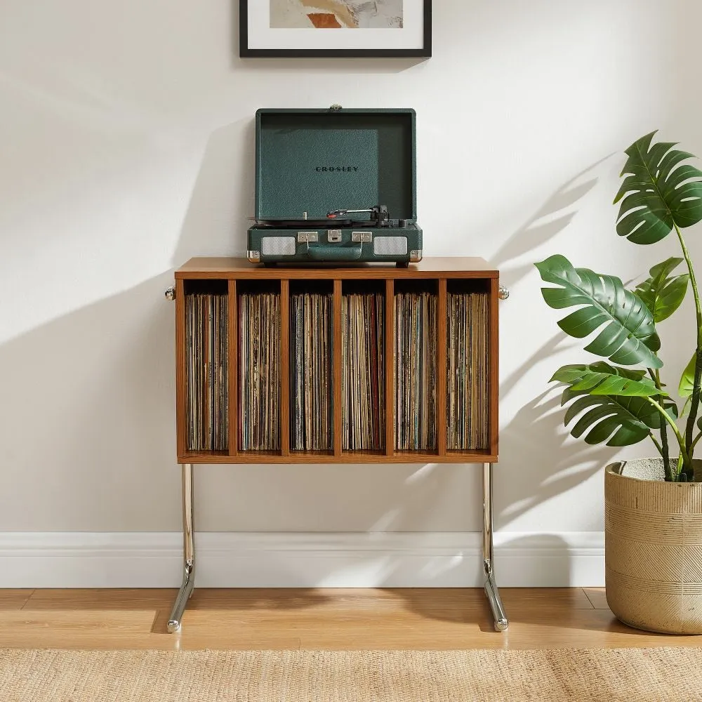 Crosley Lily skivspelarställ valnöt vinylförvaring