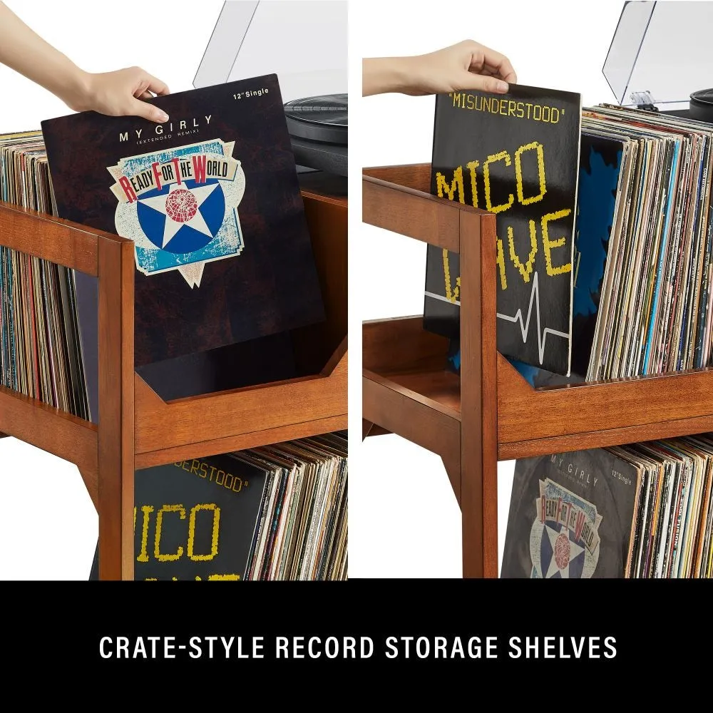 Crosley Asheville Large vinylskåp valnöt