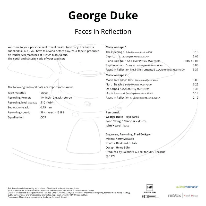 Revox George Duke Faces In Reflection masterband 1/4 tum