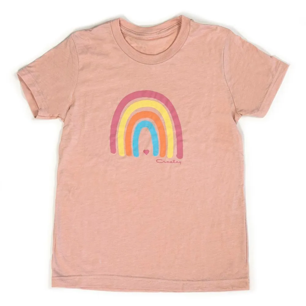 Crosley Rainbow t-shirt ungdom persika tri-blend