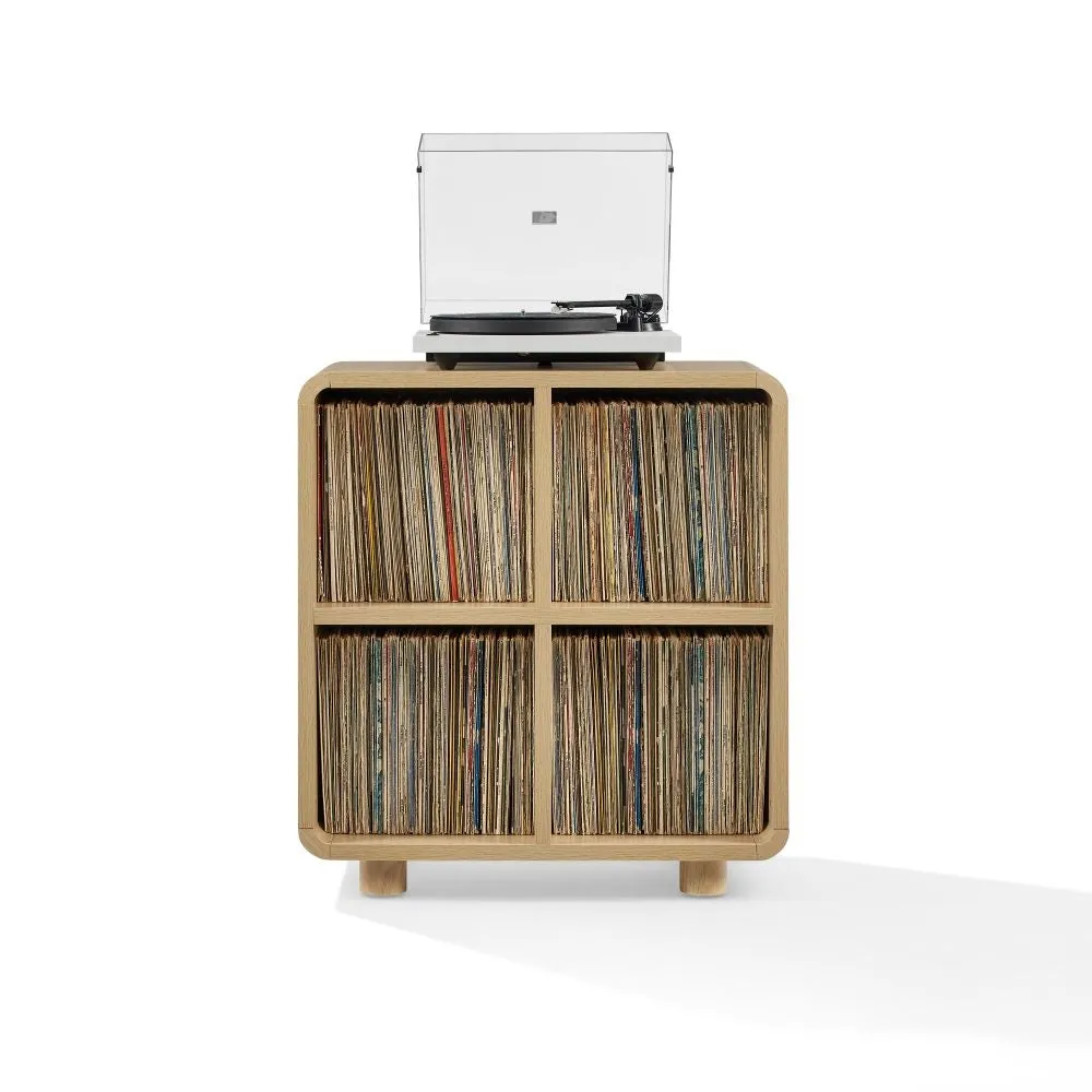 Crosley Zoe 4 Cube skivspelarbänk ask vinylhylla