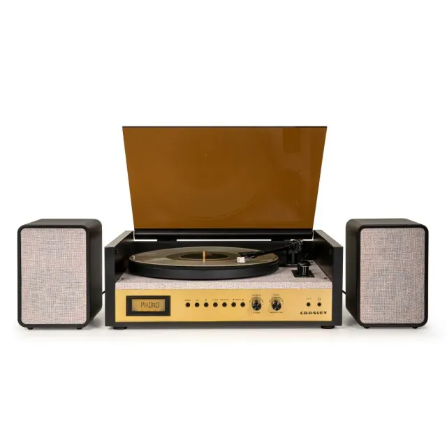 Crosley Coda skivspelare med högtalare svart Bluetooth