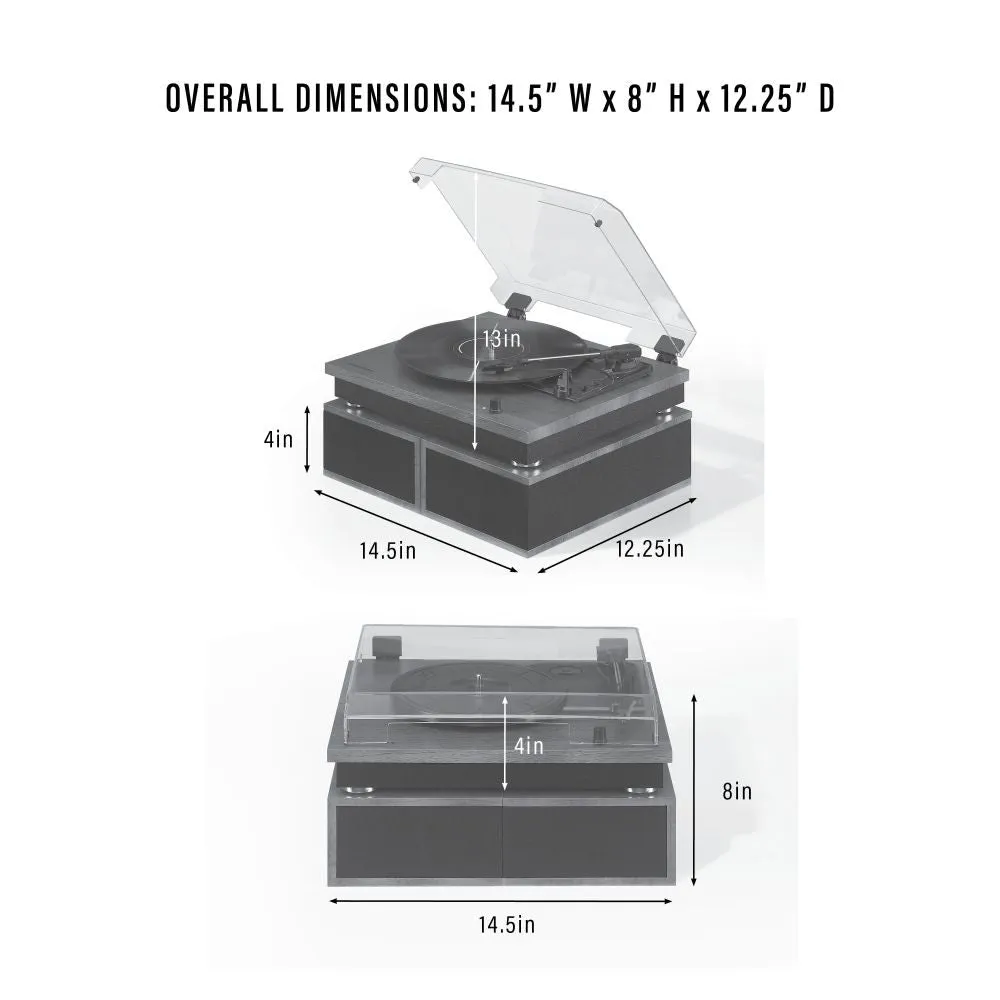 Crosley Riff skivspelare med högtalare valnöt