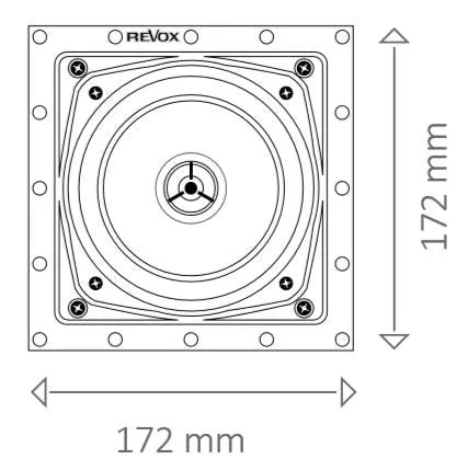 Revox Inwall I52 inbyggnadshögtalare vit infälld