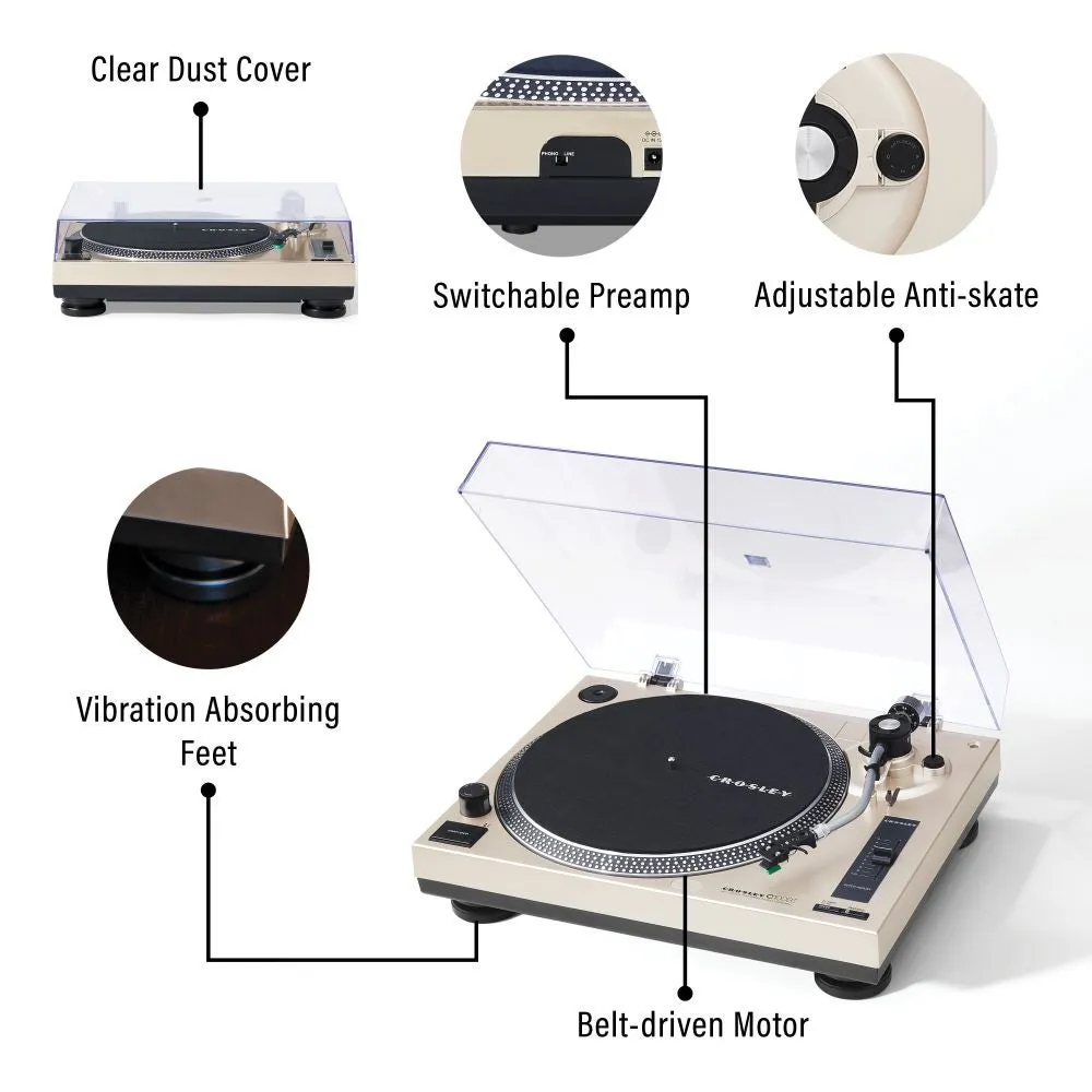 Crosley C100BT skivspelare champagne remdrift