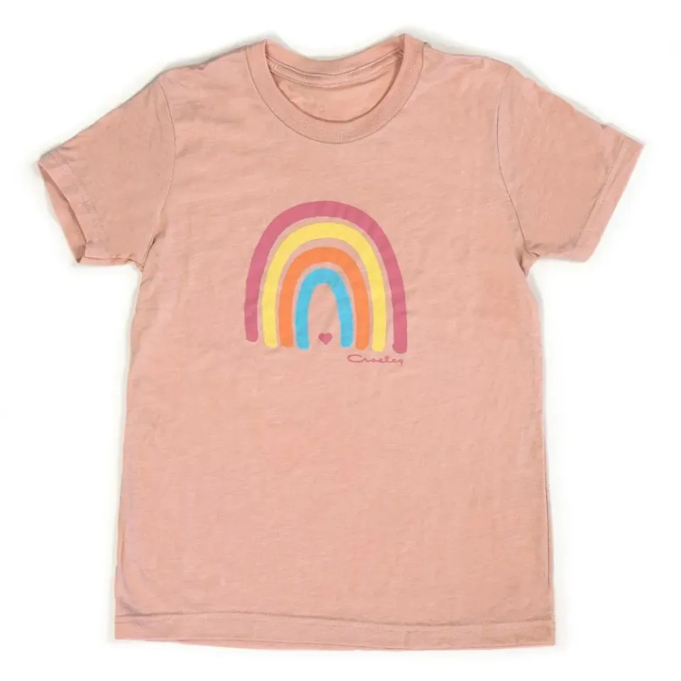 Crosley Rainbow t-shirt ungdom persika tri-blend