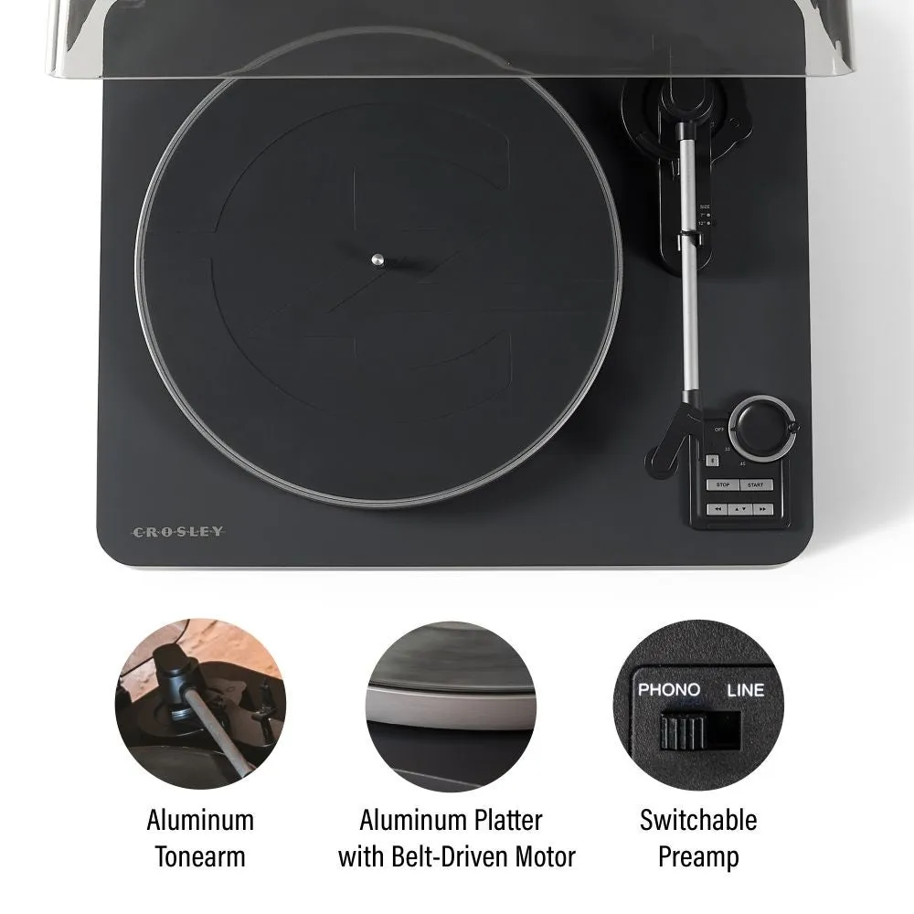 Crosley C300 skivspelare svart helautomatisk