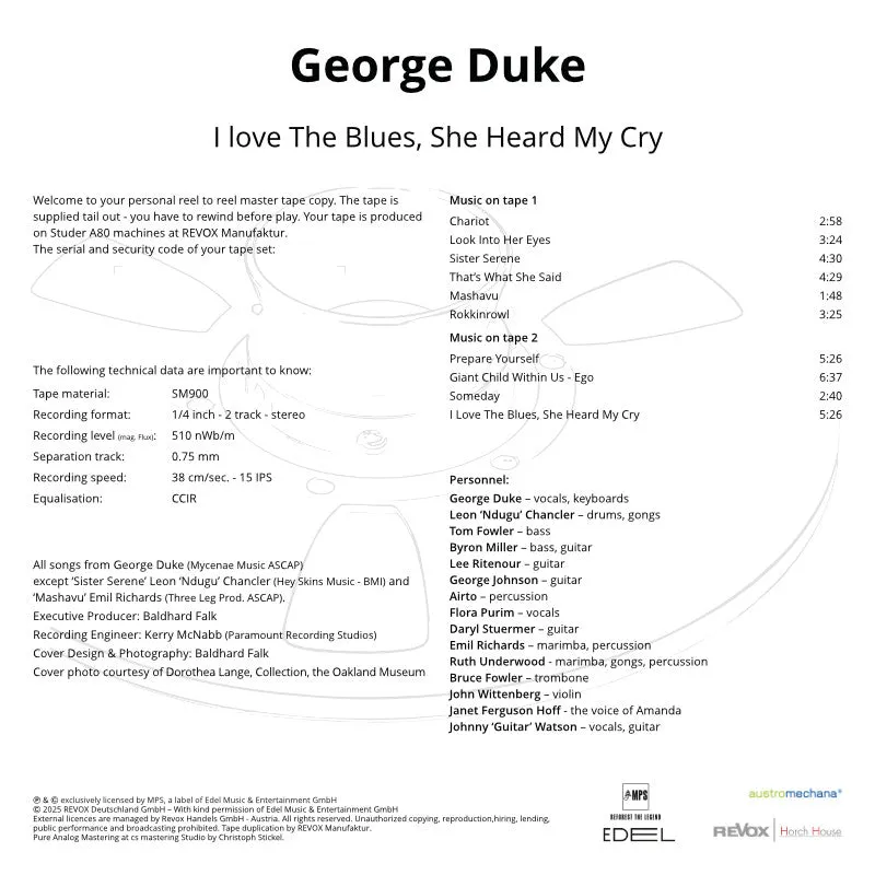 Revox George Duke I Love The Blues masterband Standard Master