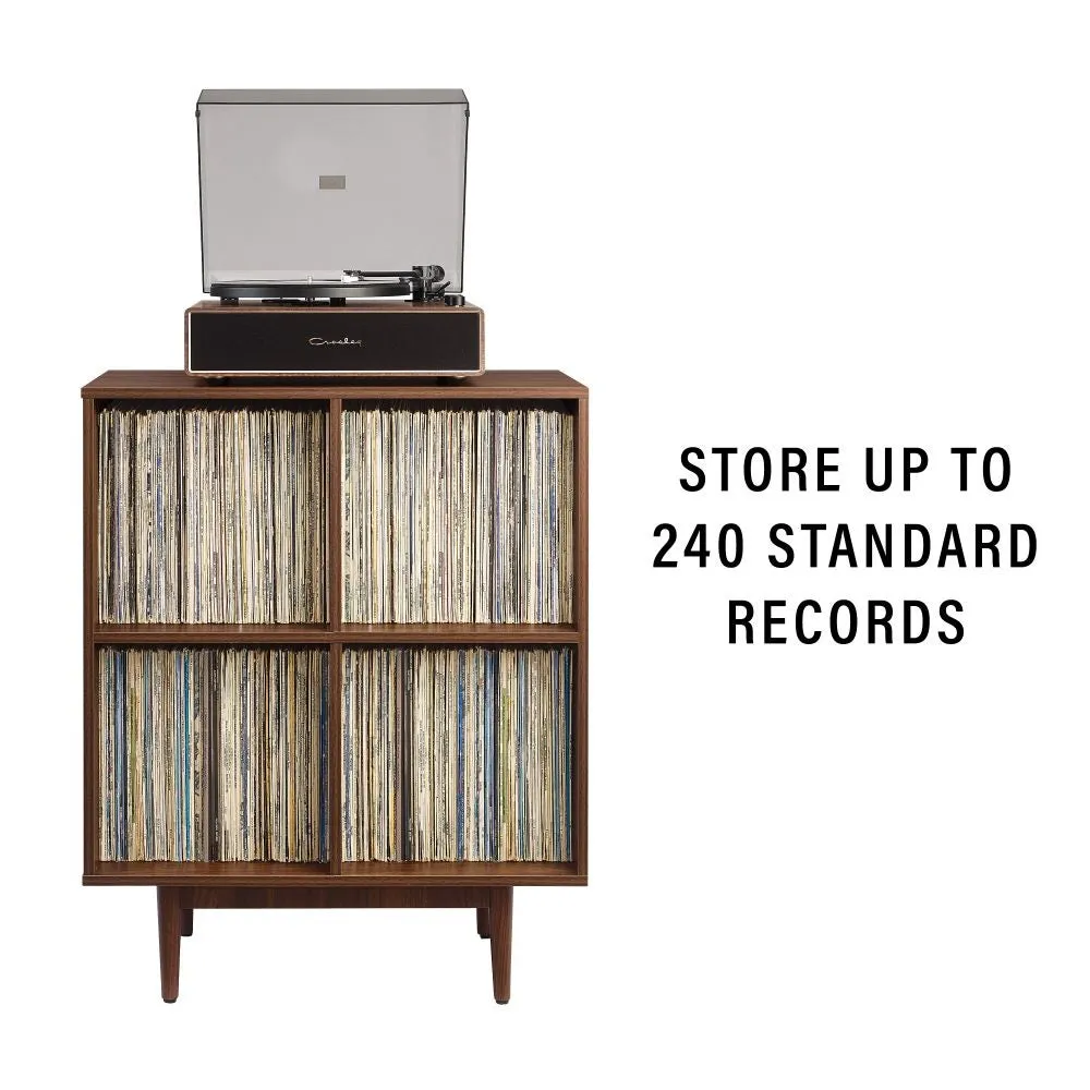 Crosley Liam skivspelarstativ 4 fack valnöt