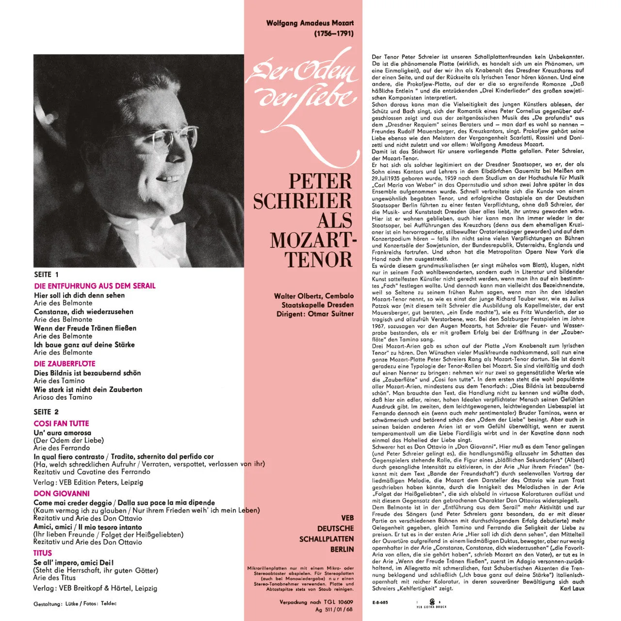 Revox Peter Schreier rullband Mozart Breath of Love