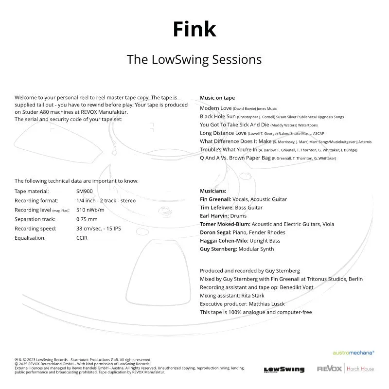 Revox Fink The LowSwing Sessions masterband studio master