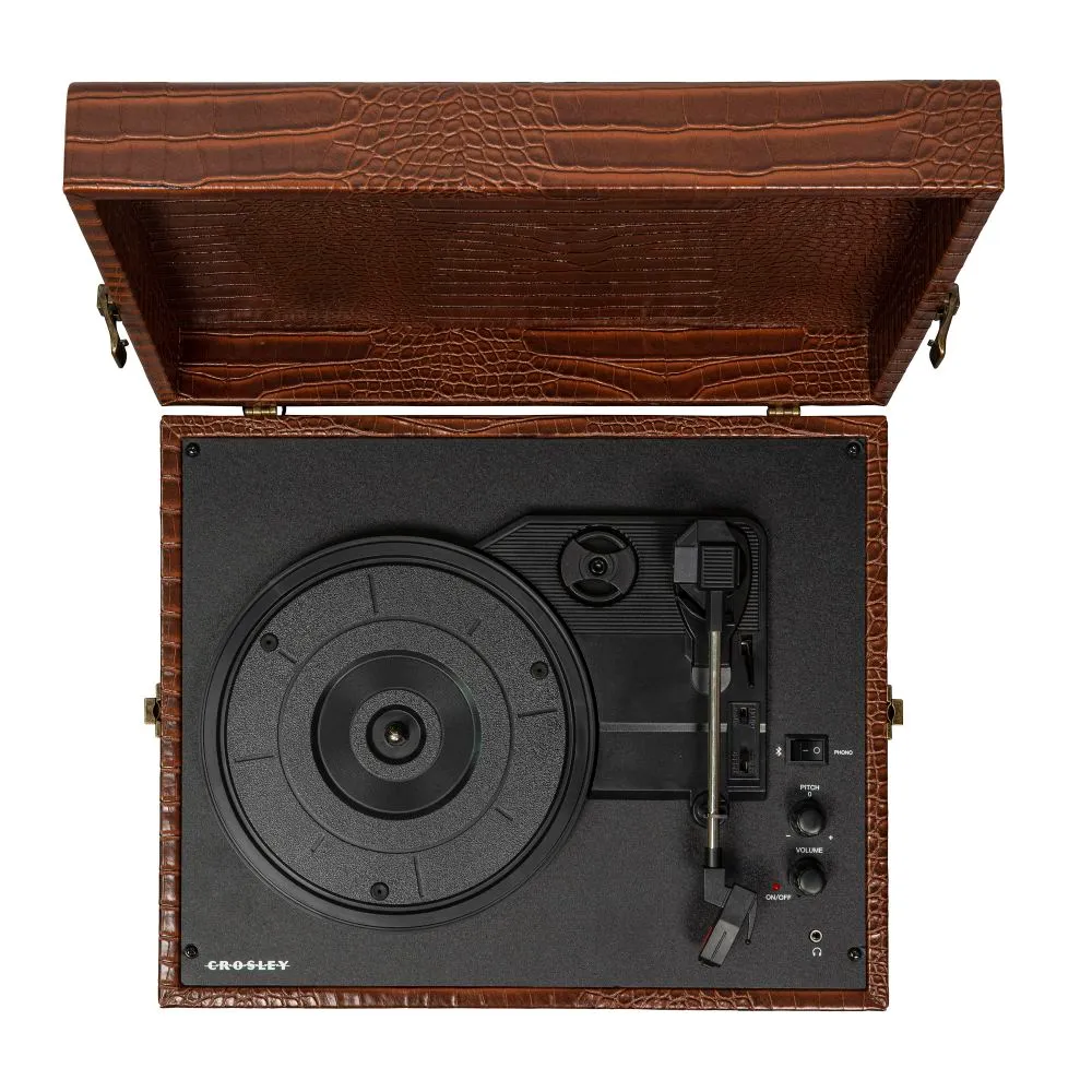 Crosley Voyager portabel skivspelare brun bluetooth