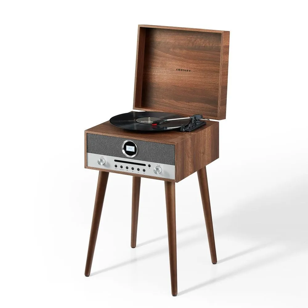 Crosley Nash 7-i-1 skivspelare valnöt multimedia