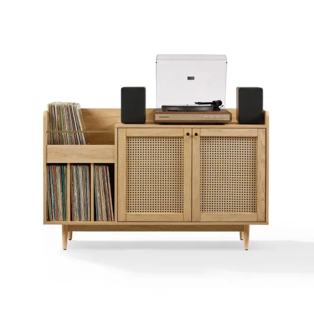 Crosley Maeve skivspelarskåp ask vinylförvaring