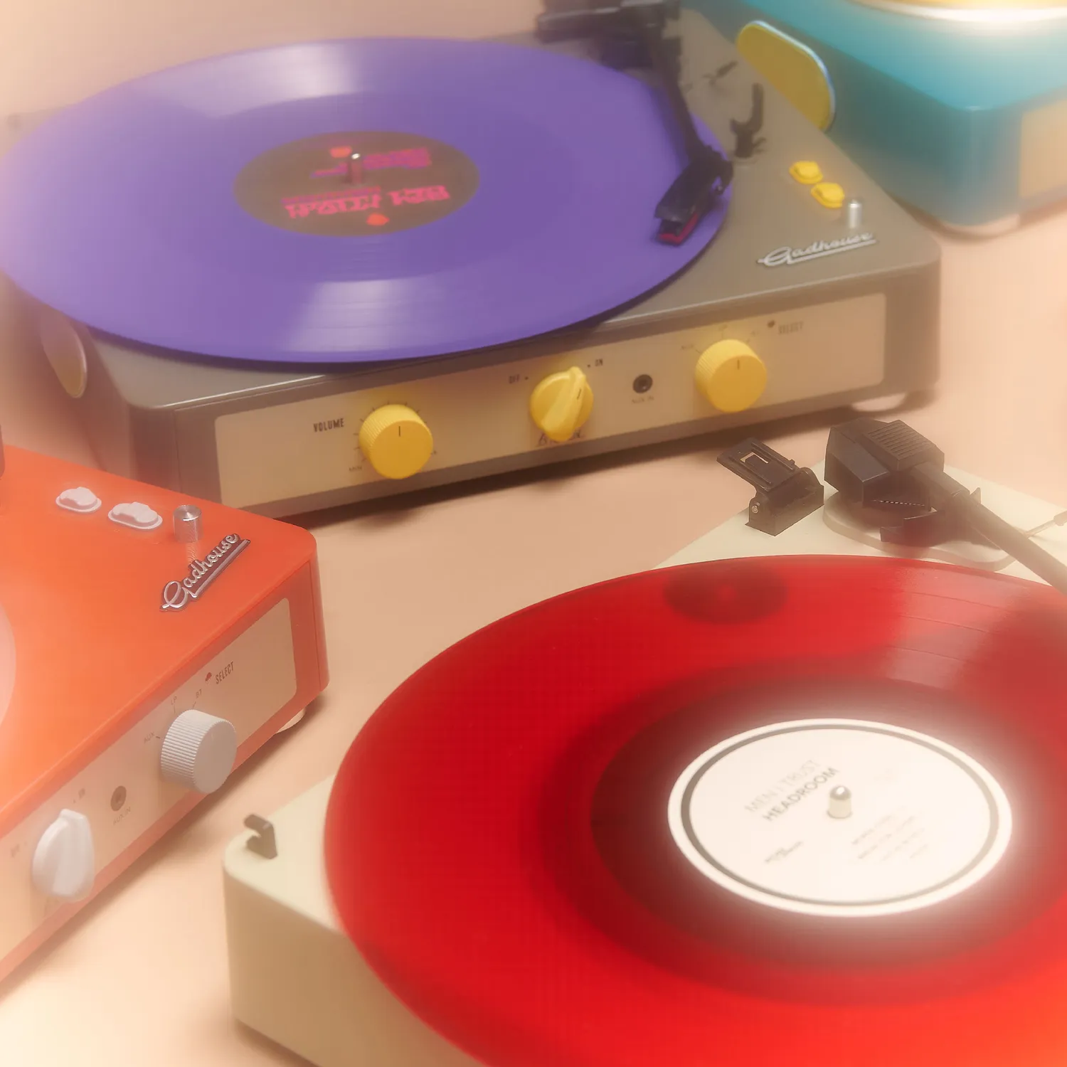 Gadhouse Brad Retro MKII skivspelare bluetooth röd