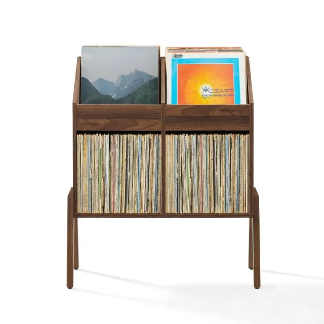 Crosley Luna förvaringsbänk vinyl valnöt