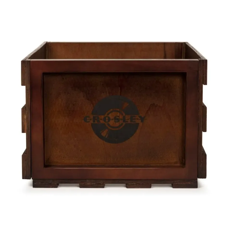 Crosley skivback trä naturlig vinylförvaring