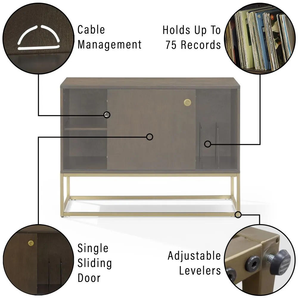 Crosley Byron mediabänk mörkbrun 75 LP