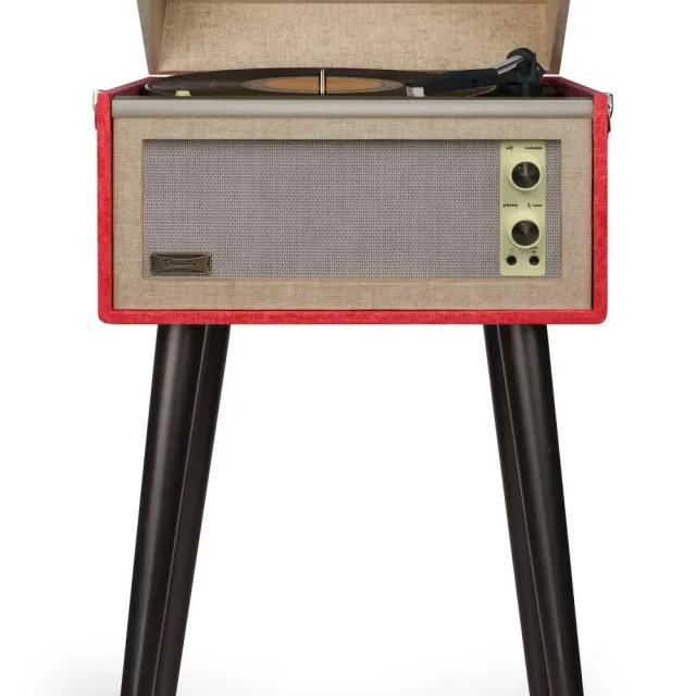 Crosley Dansette Bermuda skivspelare röd bluetooth