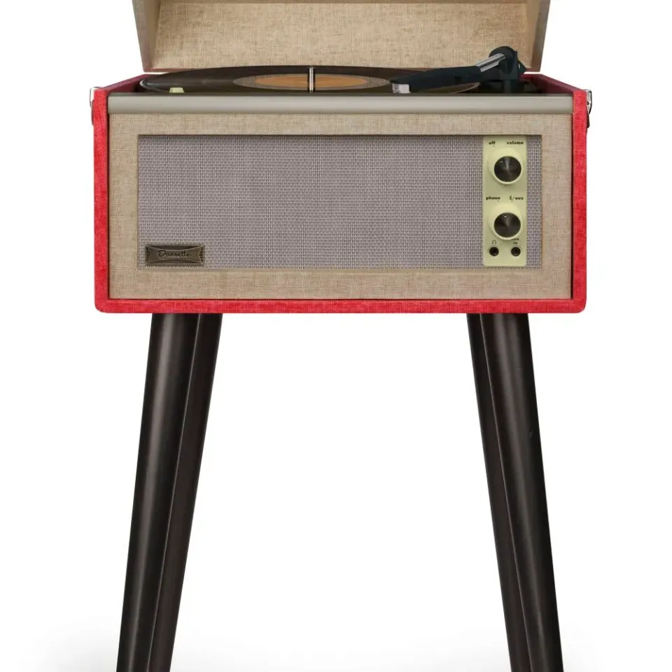 Crosley Dansette Bermuda skivspelare röd bluetooth