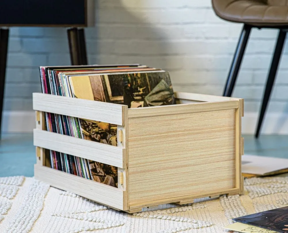 Crosley skivback trälåda Natural för 75 LP