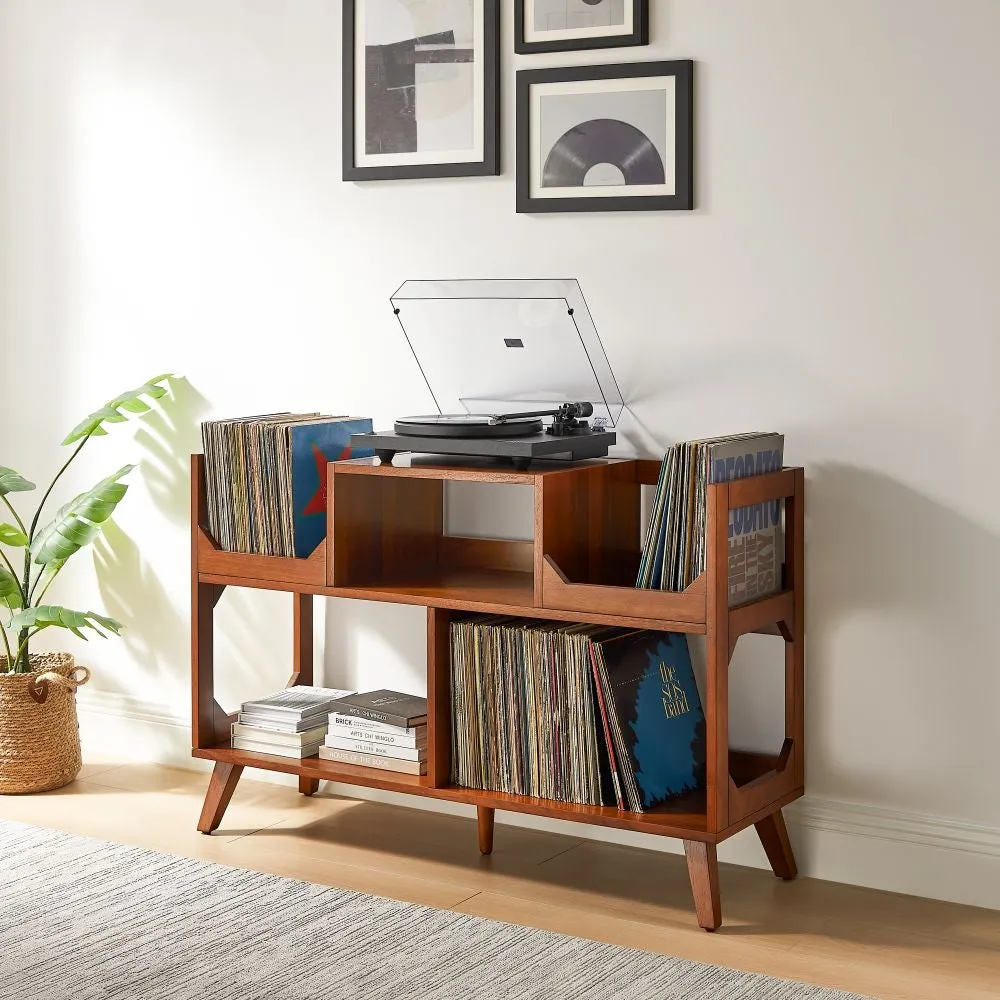 Crosley Asheville Large vinylskåp valnöt