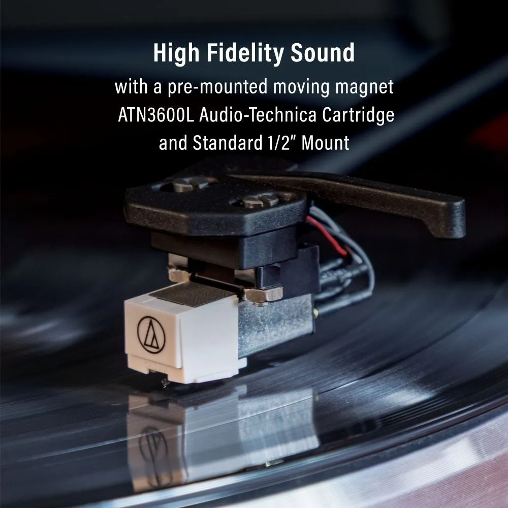 Crosley 1975T skivspelare valnöt med högtalare CD