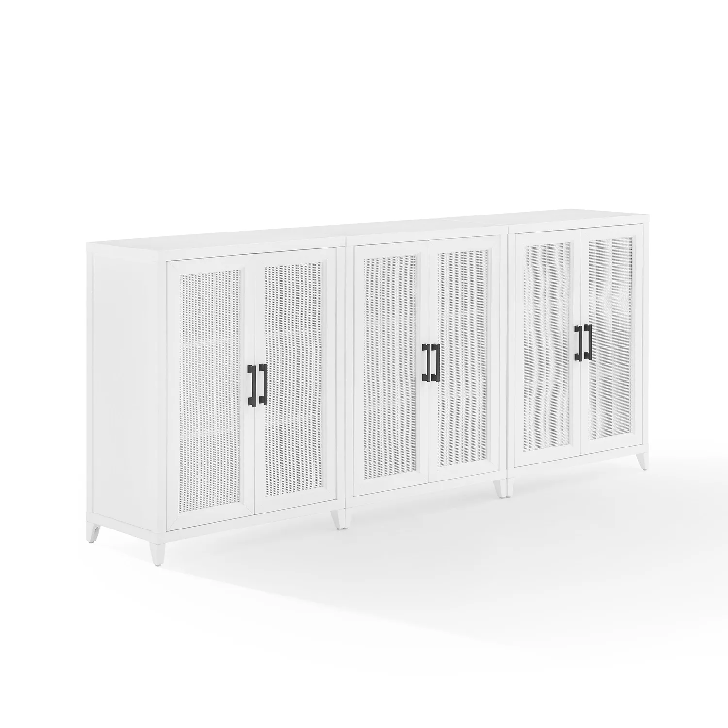 Crosley Milo sideboard 3-delad vit med rotting