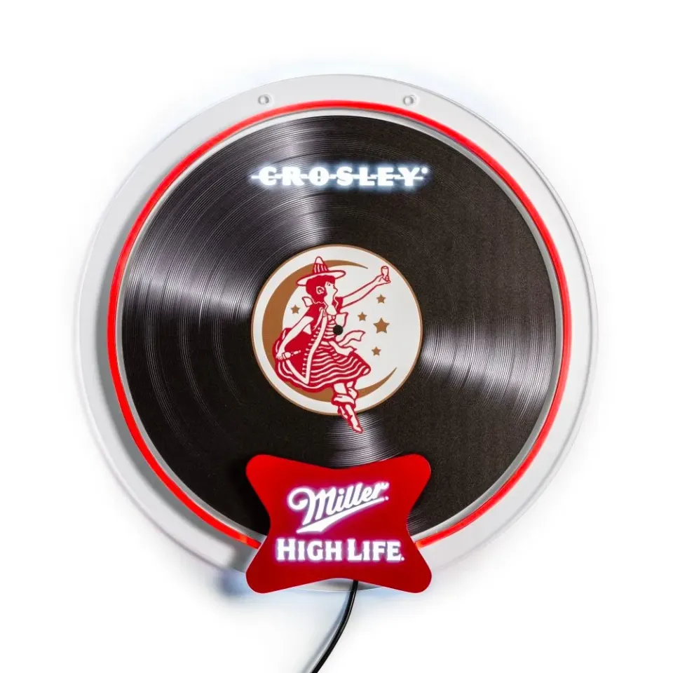 Crosley Miller High Life LED-skylt vinyl röd