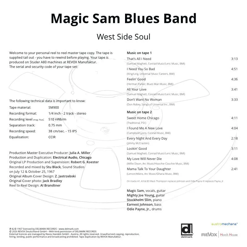 Revox Magic Sam West Side Soul masterband studio master
