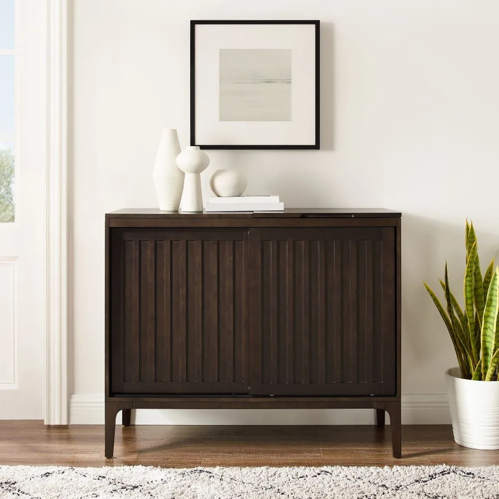 Crosley Asher Large skivspelarbänk mörkbrun vinylförvaring