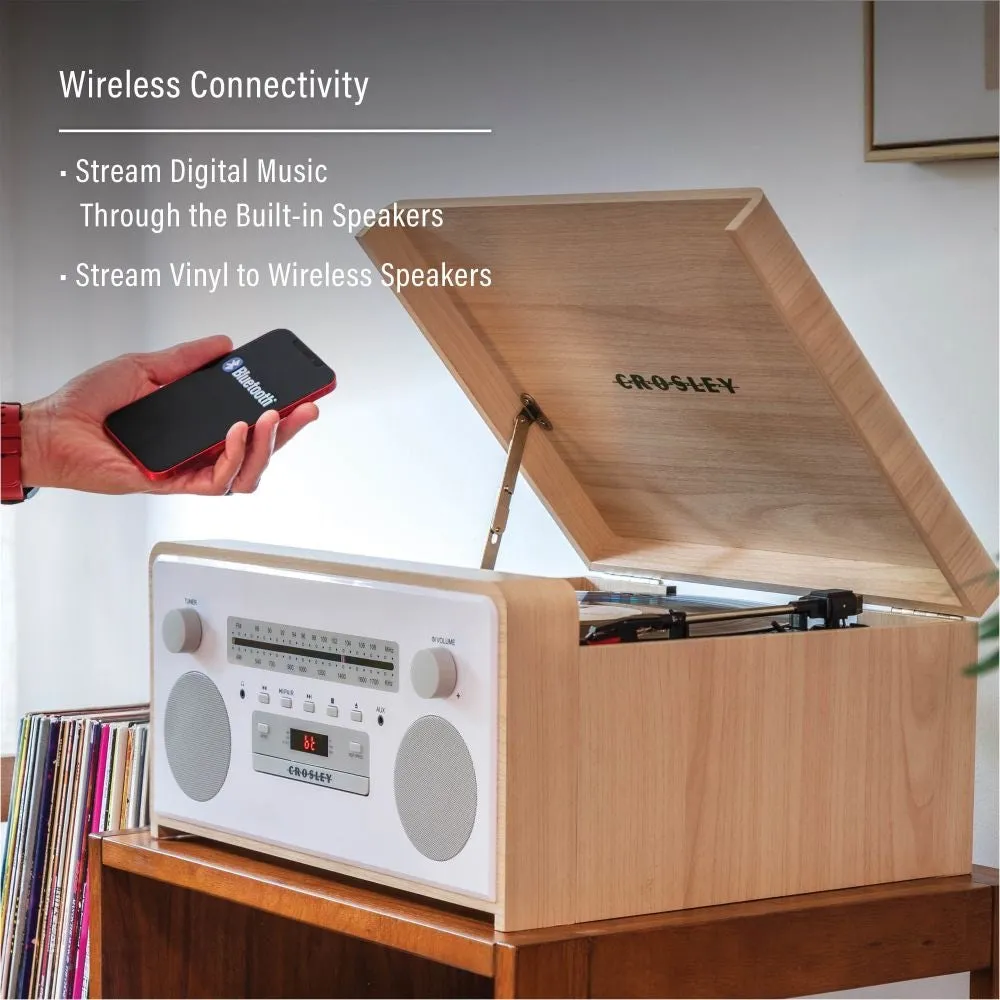 Crosley Carter 7-i-1 skivspelare Natural med radio