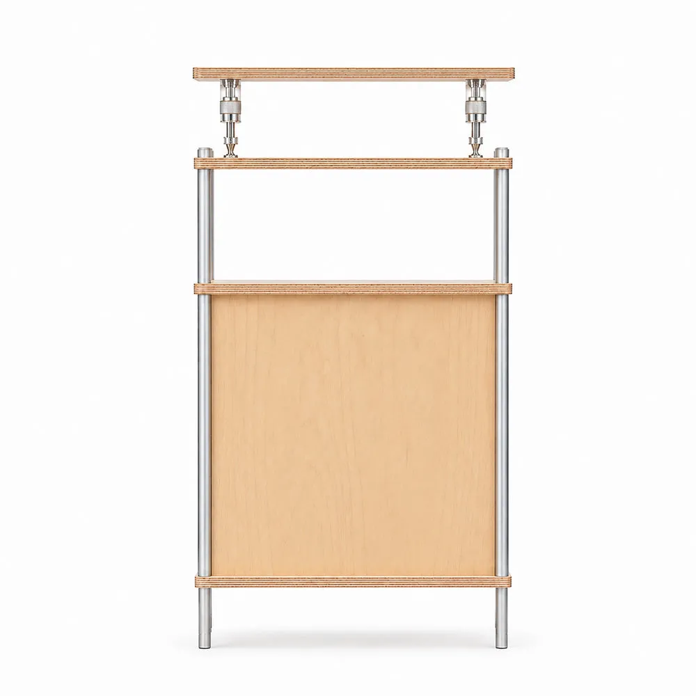 CoolGeek skivspelarstativ naturell för 60 LP trä