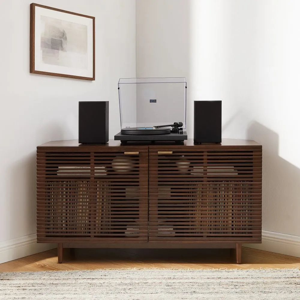 Crosley Cameron hörnskåp för vinyl brun